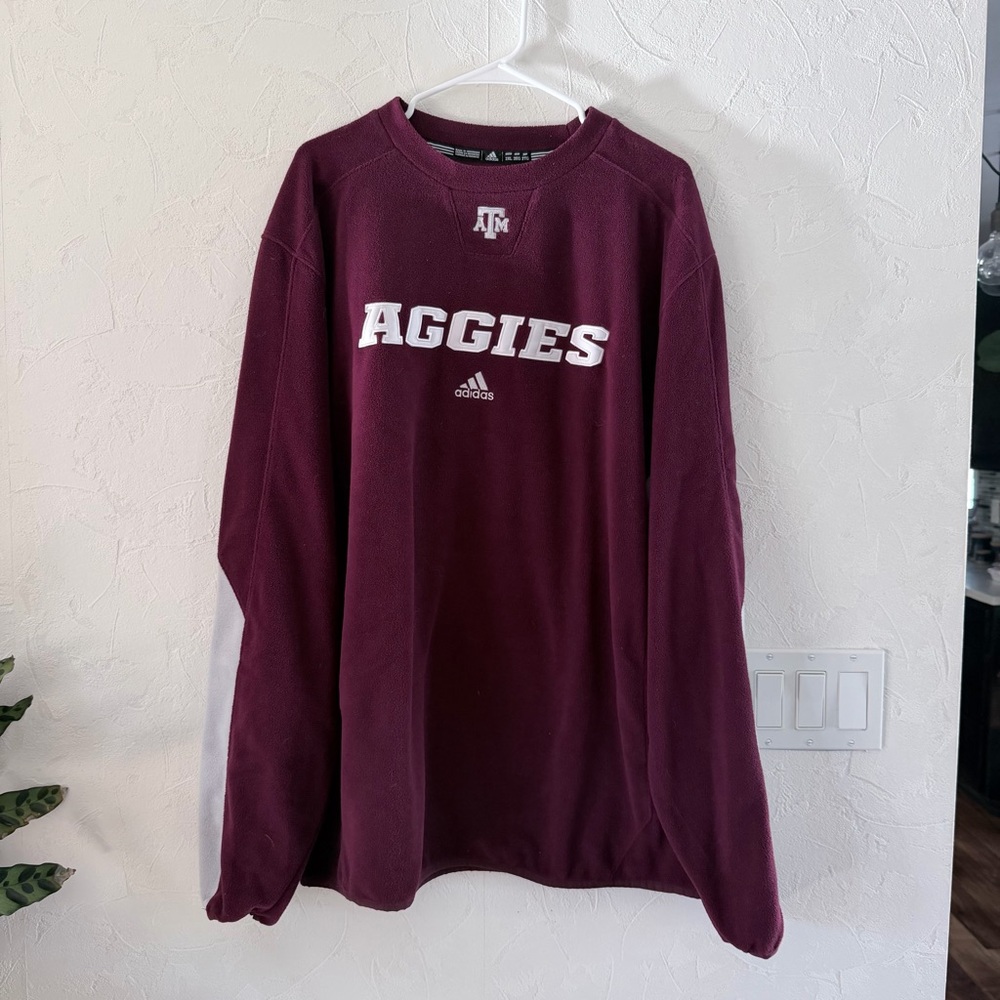 Men's Adidas ClimaWarm Maroon Texas A&M Aggies Fleece Pullover - sz 2XL